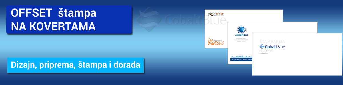 Štampa na kovertama - Offset štampa, štamparija COBALT BLUE